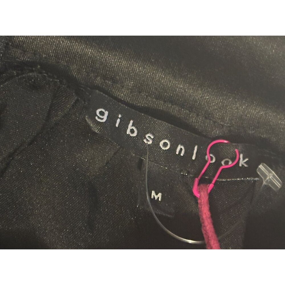NWT New Gibson Look Satin Box Pleated Mini Skirt Black Size M - Picture 6 of 7
